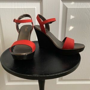 FIONI Clothing Red Wedge Sandals